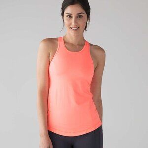 Lululemon Final Lap Luxtreme Tank in Pop Orange, size 6